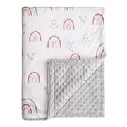 Gllquen Baby Blanket Premium Ultra Soft Minky with Double Layer Dotted Backing Receiving Blankets Unisex 30x 40, Rainbow