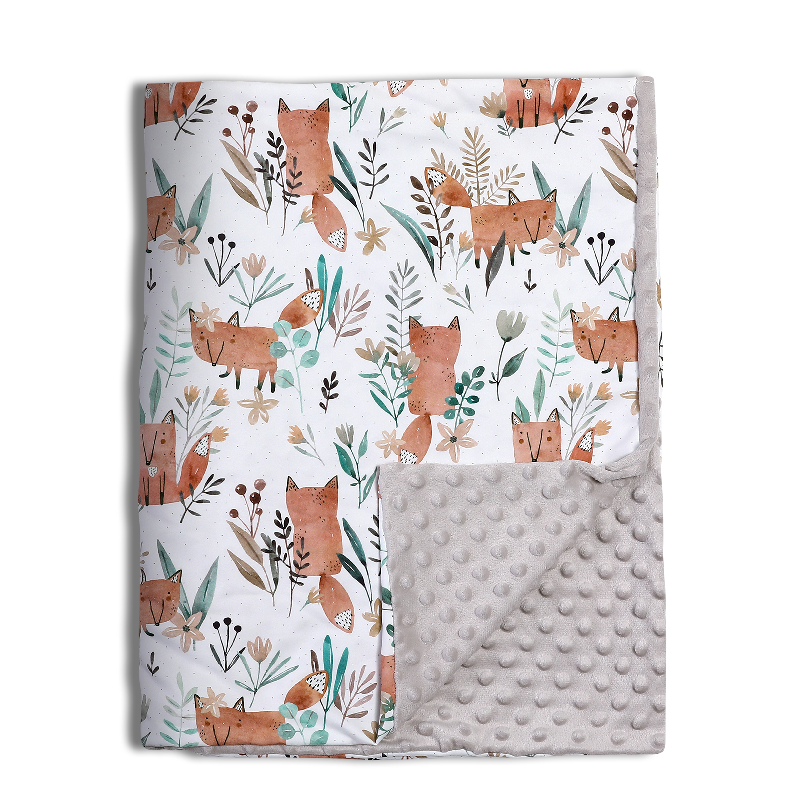 KOYOU BABY Soft Plush Mink Baby Blanket with Dotted Backing and Silky