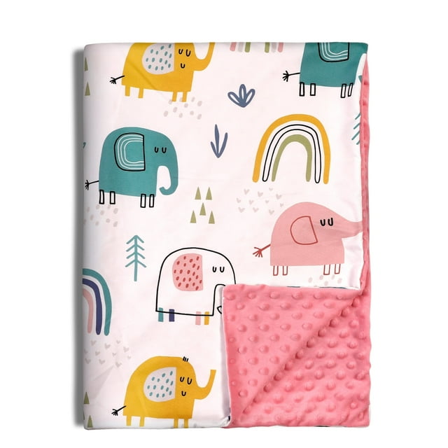"Gllquen Ultra Soft Minky Baby Blanket with Dotted Backing, 30""x 40