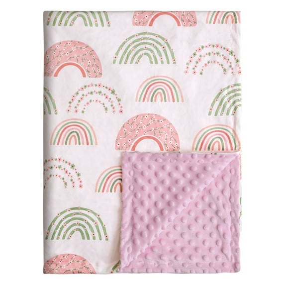 Gllquen Baby Blanket for Girls Super Soft Plush Minky Blanket for Toddler, Newborn, Infant 30"x 40", Colorful Rainbow