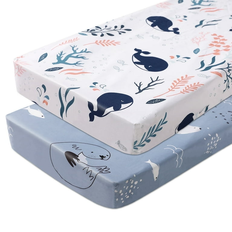 Gllquen Baby Mini Crib Sheets Fitted Quilted Playard Sheet for