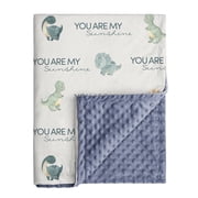 Gllquen Baby Minky Blanket Super Soft for Boys Girls, Baby Gifts Double Layer with Dotted Backing 30x 40 , Dinosaur World