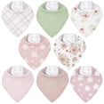 thumbnail image 1 of Gllquen Baby Muslin Baby Bibs 8 Pack Baby Bandana Drool Bibs 100% Cotton for Unisex Boys and Girls, Garden, 1 of 8