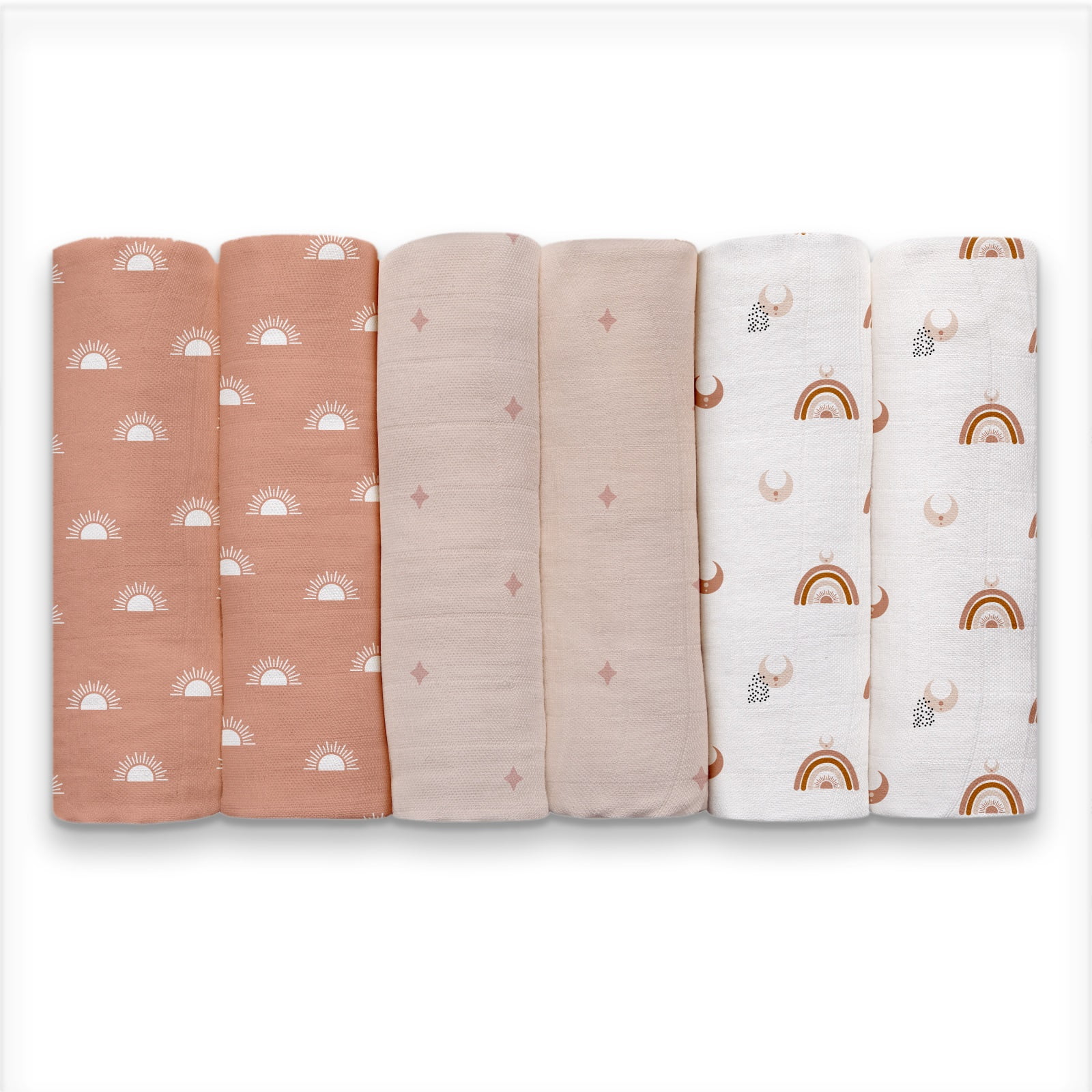Gllquen Baby Muslin Organic Cotton Swaddle Blankets 6Pack for Newborn