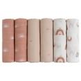 thumbnail image 1 of Gllquen Baby Muslin Organic Cotton Swaddle Blankets 6-Pack for Newborn Infant Girls and Boys, Sun and Moon, 1 of 12