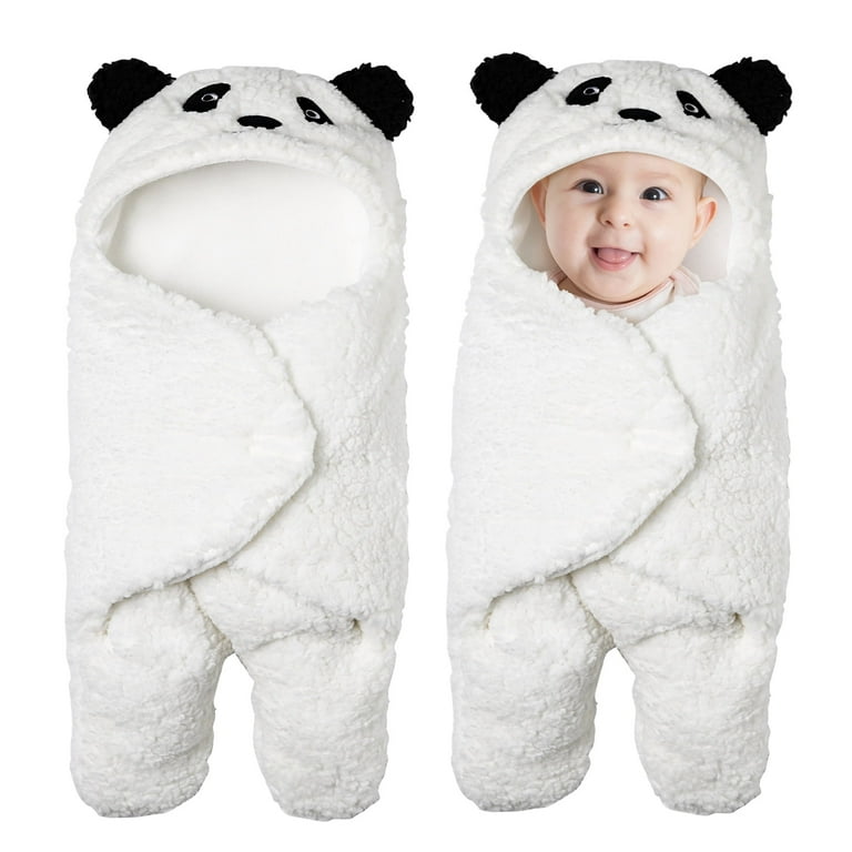 Gllquen Baby Newborn Shepra Wrap Swaddle Polyester Baby Receiving Blanket for Boys Girls Cute Panda