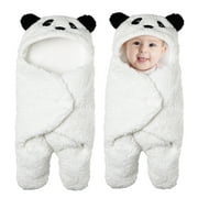 Gllquen Baby Newborn Shepra Wrap Swaddle, Polyester Baby Receiving Blanket for Boys Girls, Cute Panda