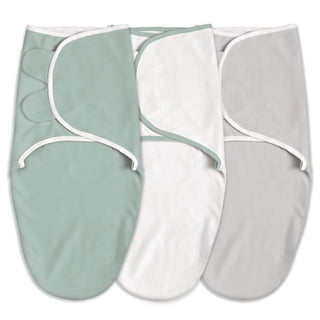 Gllquen Baby Organic Cotton Original Swaddle Blankets 3-Pack For Newborn Infant Boys Girls, 0-3 Months, Greyish Green