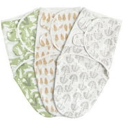 Gllquen Baby Organic Cotton Original Swaddle Blankets 3-Pack For Newborn Infant Boys Girls, 0-3 Months, Spring Letter