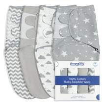 Gllquen Baby Organic Cotton Swaddle Blankets 4-Pack, 0-3 Months Newborn Sleep Sack for Newborn Boys Girls, Infants, Kids, Grey