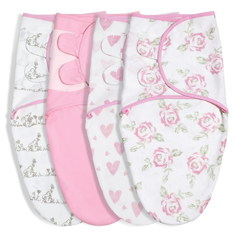 GLLQUEN BABY 4-Pack Cotton Baby Swaddle Blankets for 0-3 Months