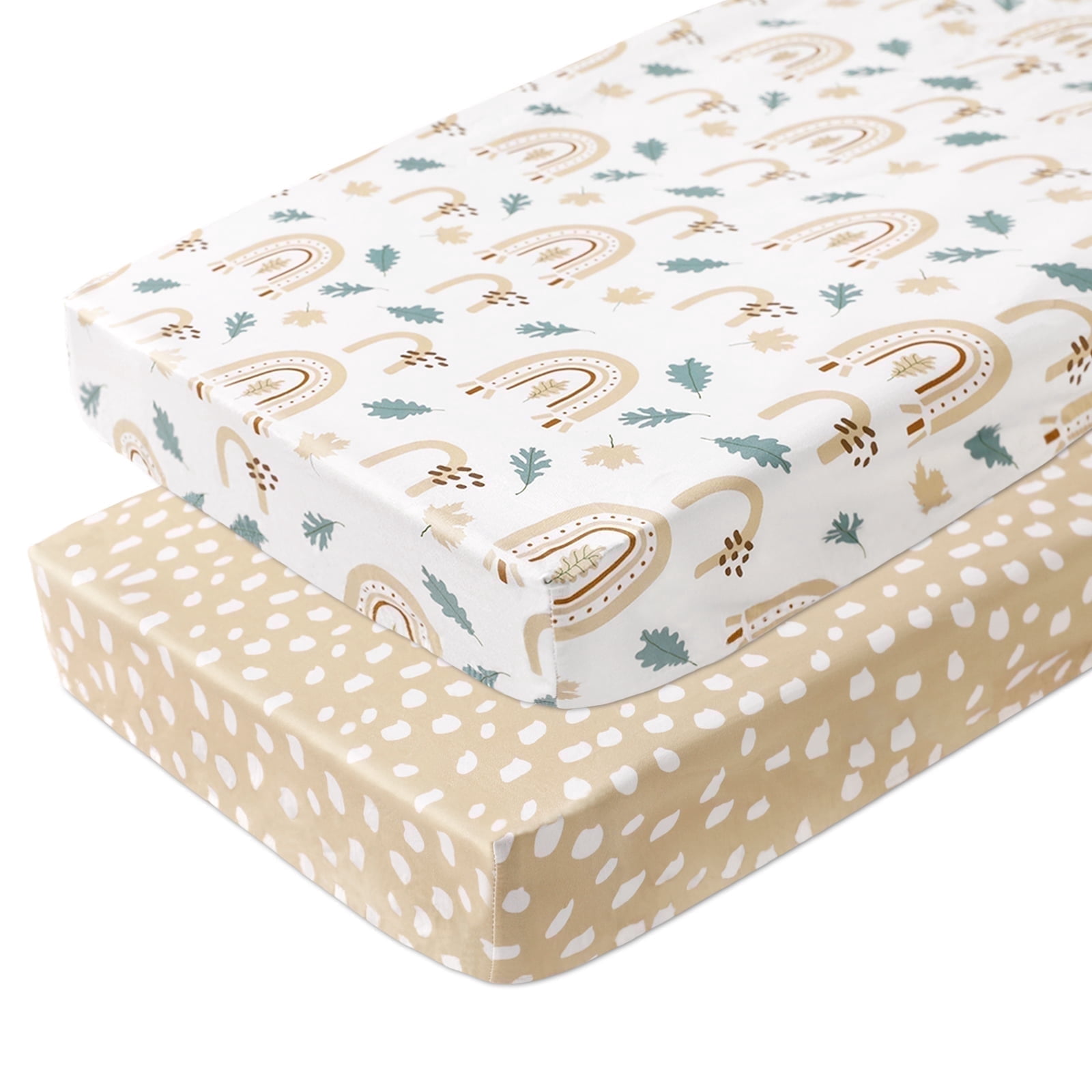 Gllquen Baby Mini Crib Pack N Play Sheets for Toddler Boys Girls Fitted Quilted Playard Sheet 38" x 26", Autumn
