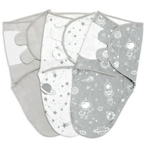 Gllquen Baby Swaddle Blankets for Baby Boy Girl for 0-3 Months Newborn, 3 Pack Wrap Set, Grey Planet