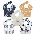 thumbnail image 1 of Gllquen Baby Waterproof Feeding Bibs 5 Pack for Infant Toddler Boys Girls, Elephant and Astronaut, 1 of 10