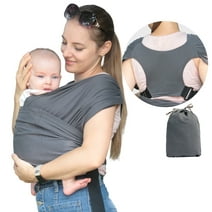 Gllquen Baby Wrap Carriers Organic Cotton Slings, for Toddlers,Infant,Newborn 35 lbs, Dark Gray