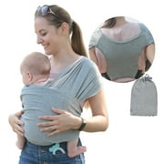 Gllquen Baby Wrap Carriers Premium Organic Cotton Adjustable Slings ,for Toddlers,Infant,Newborn, Light Gray