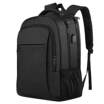 GlneYos Travel Laptop Backpack for Men,Business Backpack with Usb Charging Port, 17.3 inch Extra Large  waterproof Lightweight College Computer Bag,Black