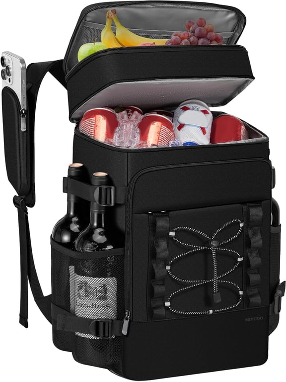 Cooler backpack,40 Cans Insulated backpack cooler for Men & Women Lunch bag for Beach Travel Picnic Hiking Black