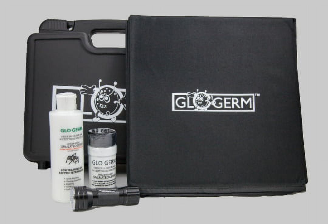 Glo Box Kit with Glo Germ Gel, Powder, 21 LED UV Flashlight & Folding