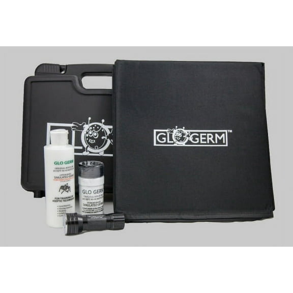 Glo Box Kit with Glo Germ Gel, Powder, 21 LED UV Flashlight & Folding Box