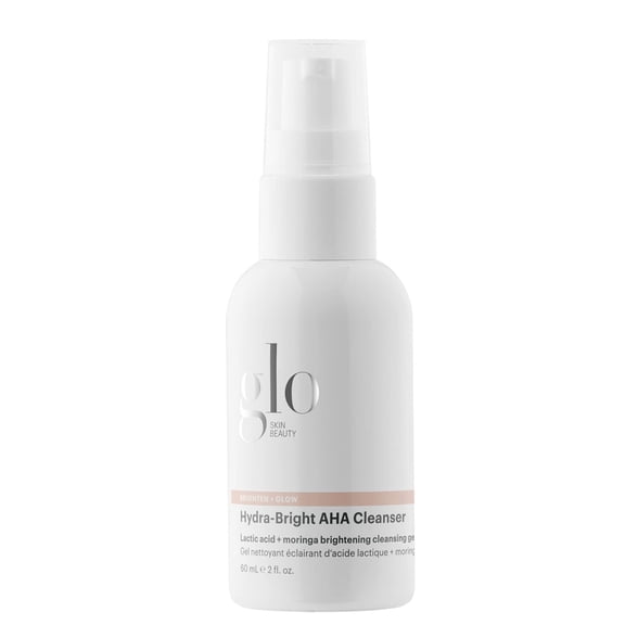 Glo Skin Beauty Hydra-Bright AHA Cleanser, Travel Size - Foaming Gel Cleanser Removes Makeup, Gently Exfoliates, Hydrates and Brightens Skin (2 Fl Oz)