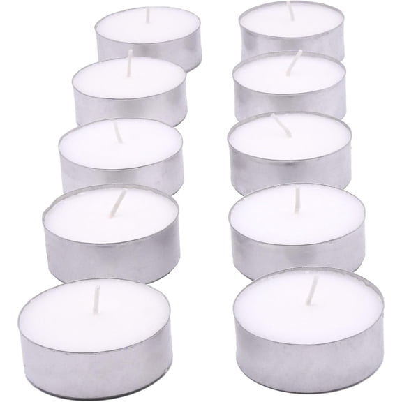 Glo Wax Unscented Tealight Candles with 10 Hour Burn Time, Extra Large (10 Pack)