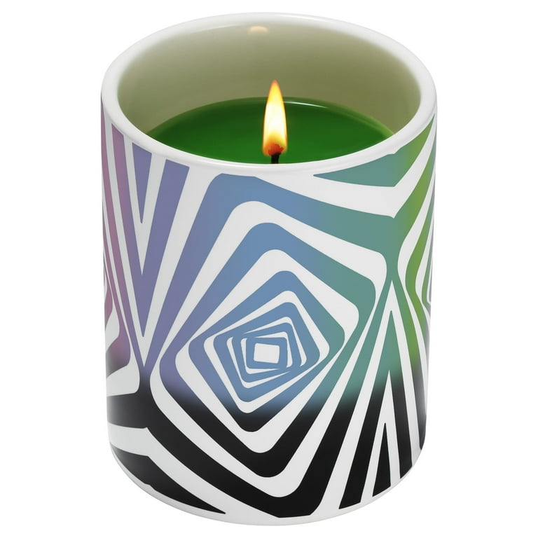 Glo Zone Color-Changing Scented Ceramic Christmas Holiday Candle, Vibin Green, 12 oz