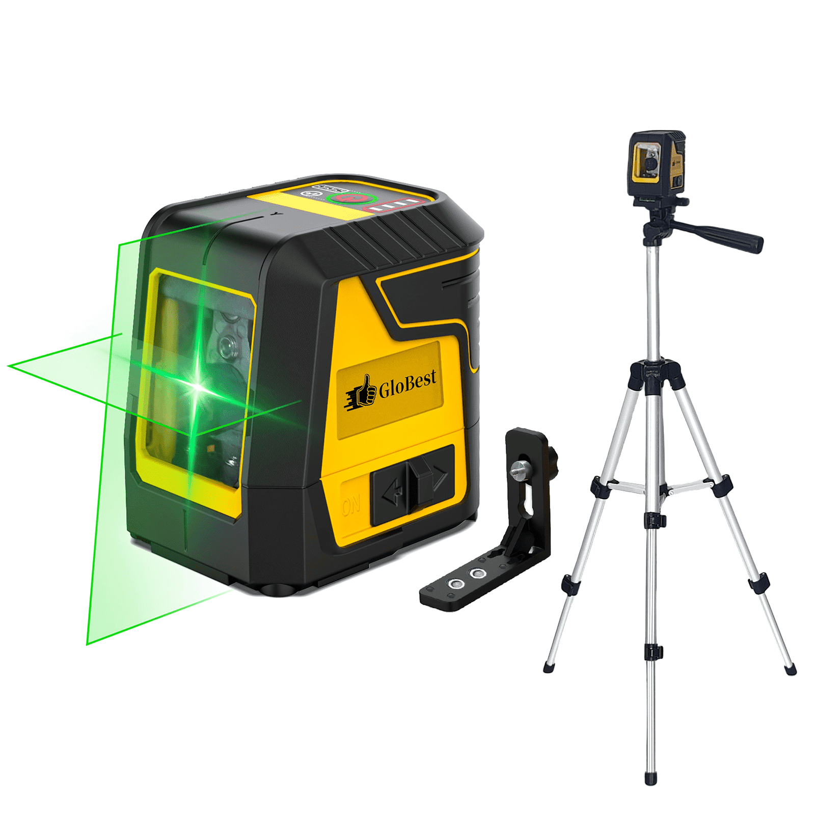 GloBest Laser Level with Tripod, 100ft/30m, IP54 Waterproof, Green Beam, with 360° Rotable Magnetic Bracket, Carry Pouch and 2 AA Batteries - Walmart.com