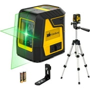 GloBest Laser Level with Tripod, 100ft/30m, IP54 Waterproof, Green Beam, with 360° Rotable Magnetic Bracket, Carry Pouch and 2 AA Batteries