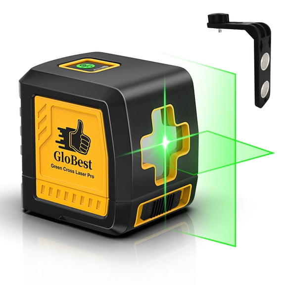 GloBest Portable Laser Level, Green Beam, 100ft/30m, IP54 Waterproof, with 360 Rotable Magnetic Bracket, Carry Bag and 2 AA Batteries