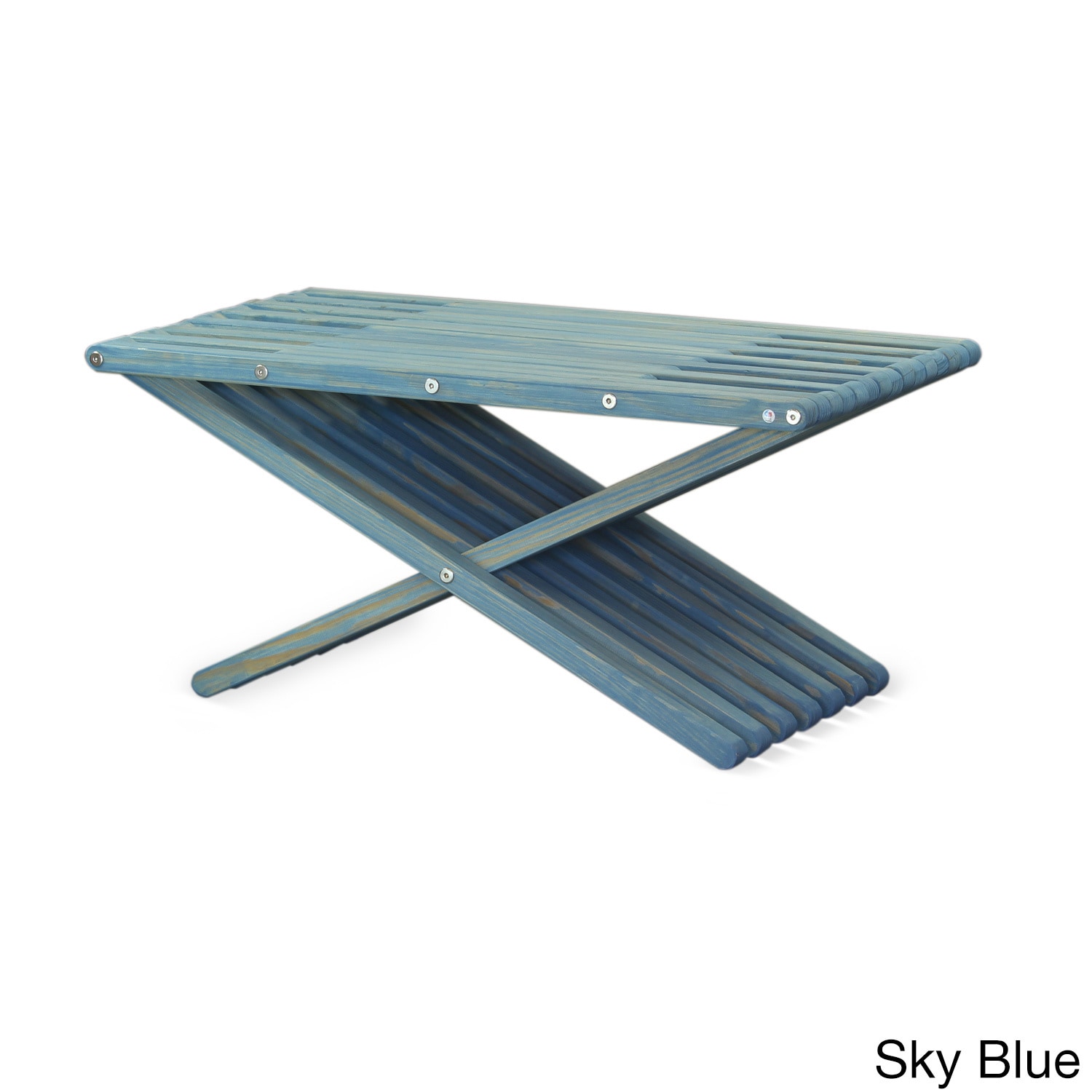 GloDea Eco Friendly Wood Coffee Table 20 x 36 by  Sky Blue - image 1 of 5