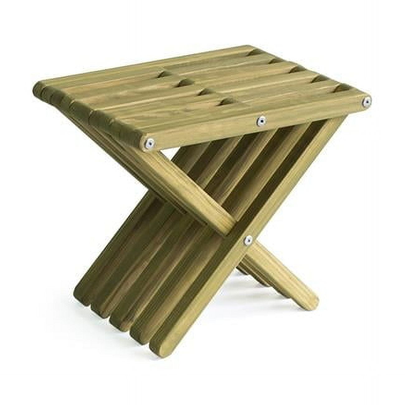 Avocado Green Pine Wood Foldable Accent Stool