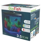 GloFish 3.5 Gallon 180° View Aquarium Kit, Includes LED Lighting and Filtration