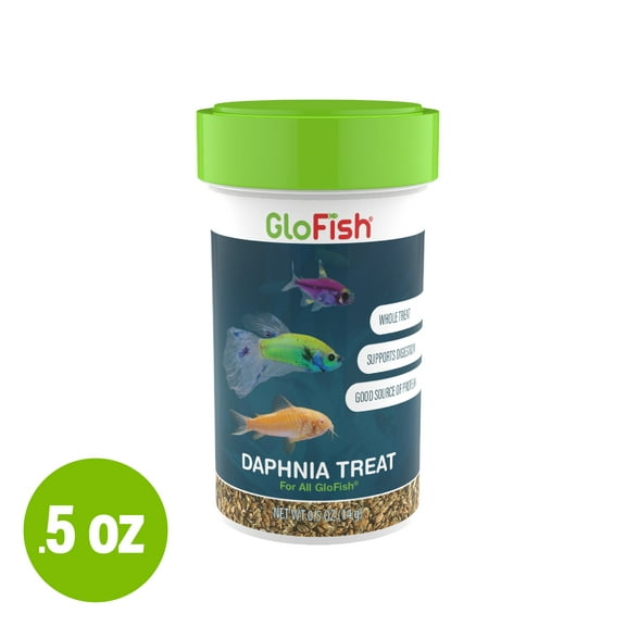 GloFish Daphnia Treat Whole Treat for Fish, Good Source of Protein, 0.5 Ounces