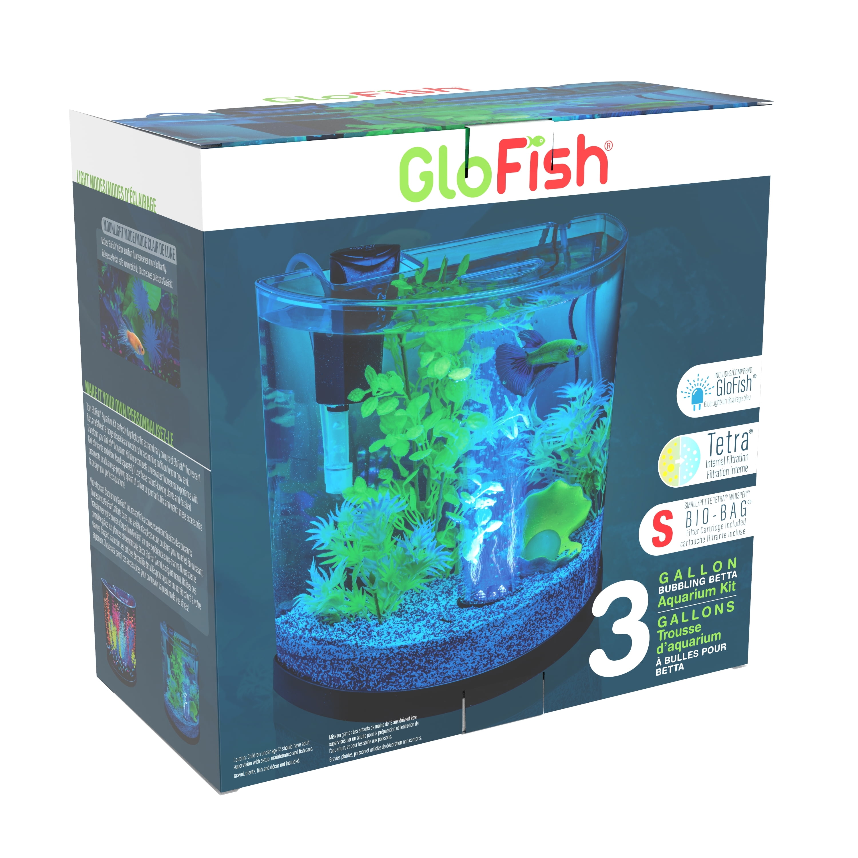 GloFish Half-Moon Kit 3 Gallons, Blue LED - Walmart.com