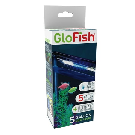 GloFish LED Light 5 Gallons, Blue and White LED Lights, for Aquariums up to 5 Gallons