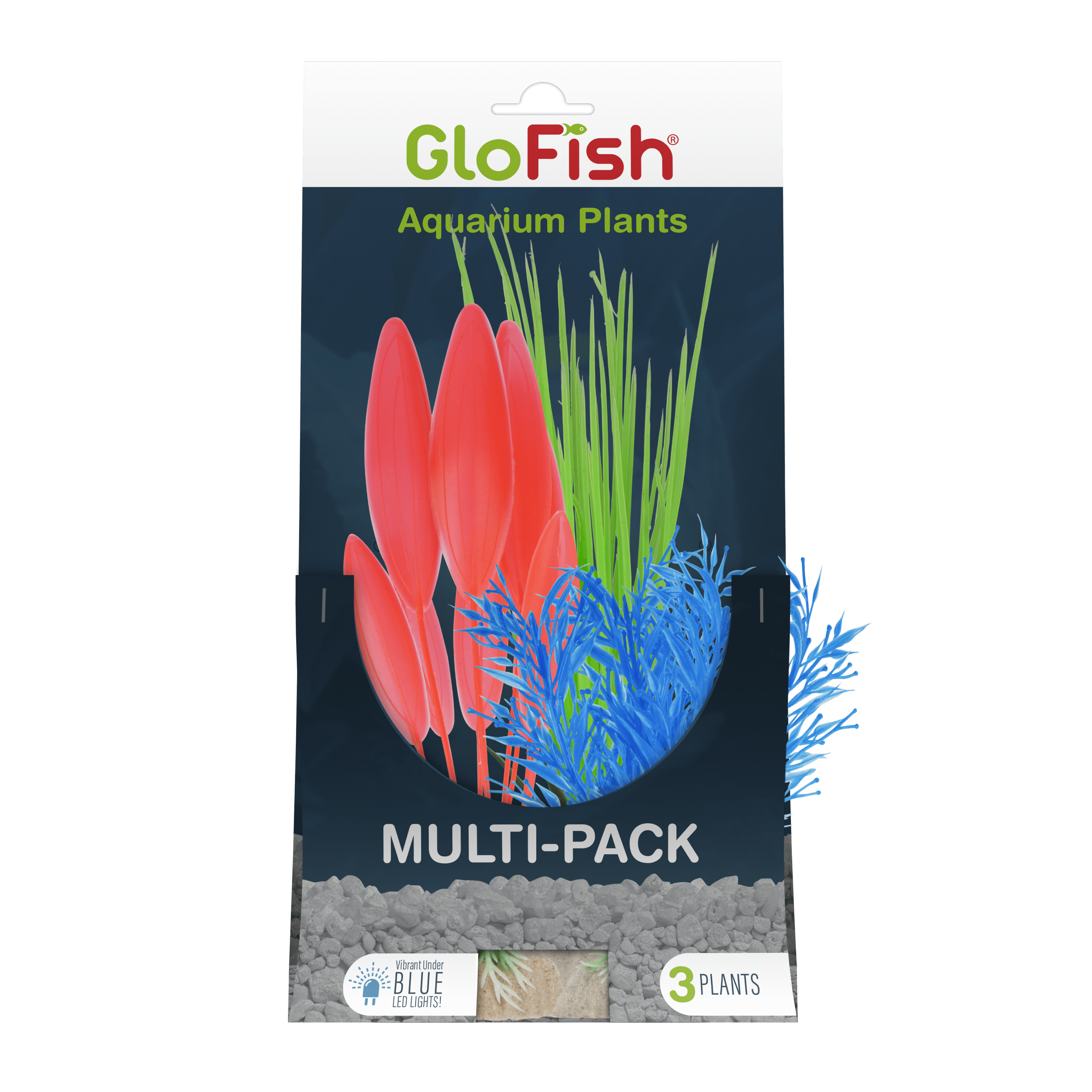 GloFish Fluorescent ColorChange Plastic Aquarium Plants, Set of 3