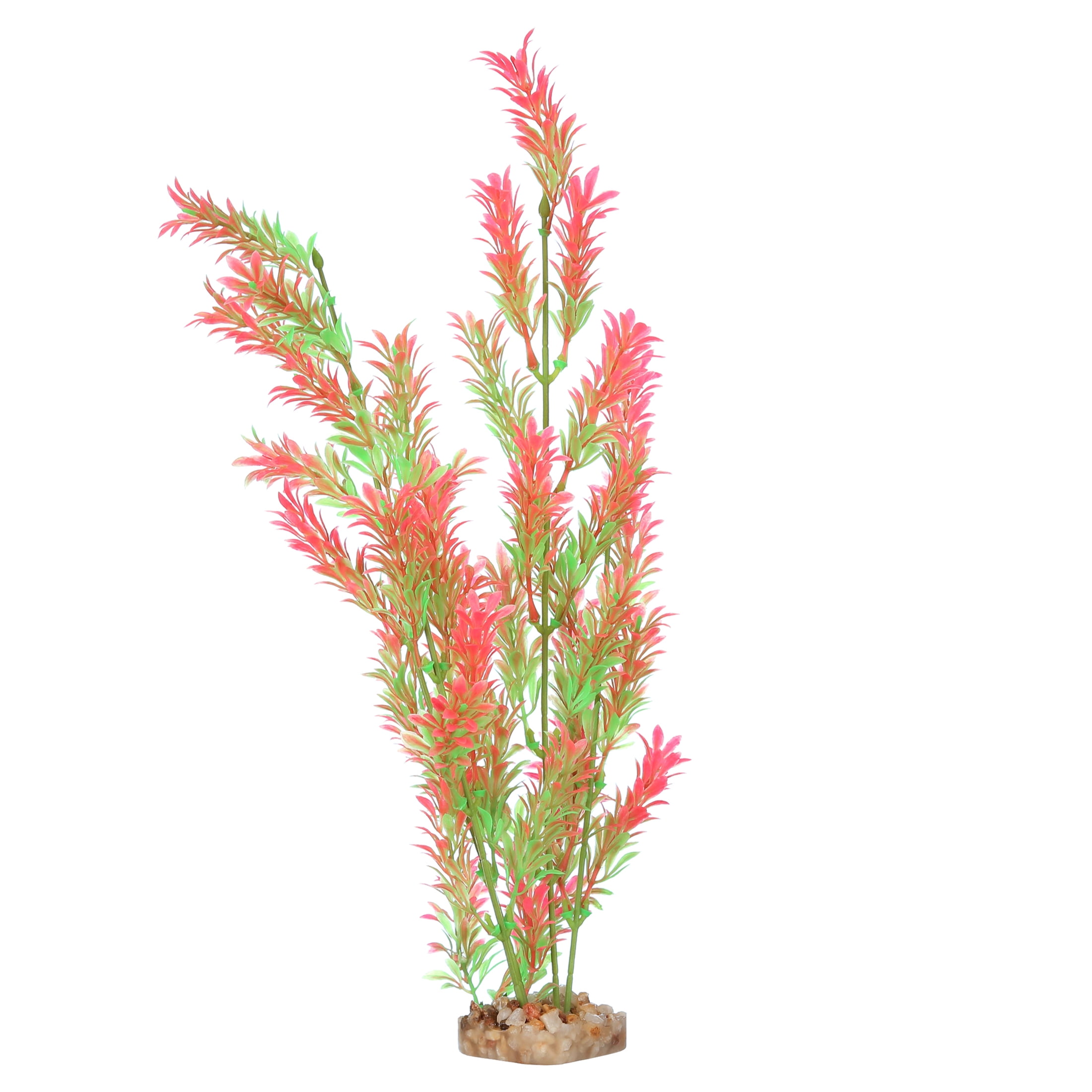 GloFish Plant Aquarium Décor, Green and Yellow Extra-Large, Fluorescent Under Blue LED Light