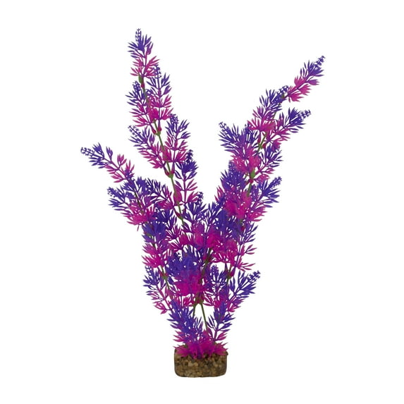 GloFish Plant Aquarium Décor, Purple and Pink Extra-Large, Fluorescent Under Blue LED Light