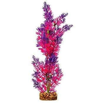 GloFish Plant Aquarium Décor, Purple and Pink Medium, Fluorescent Under Blue LED Light