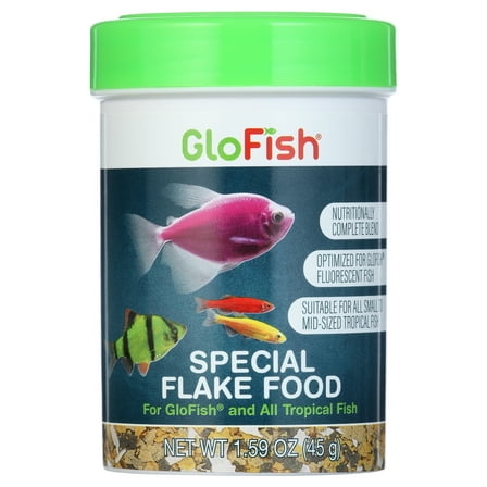 GloFish Special Flake Fish Food, for GloFish and Small to Mid-Size Tropical Freshwater Fish, 1.59 oz