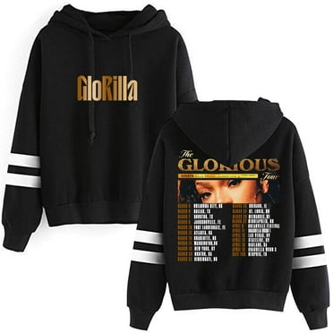 GloRilla The Glorious Tour 2025 Merch Hoodies Pocketless Parallel Bars Sleeve Streetwear