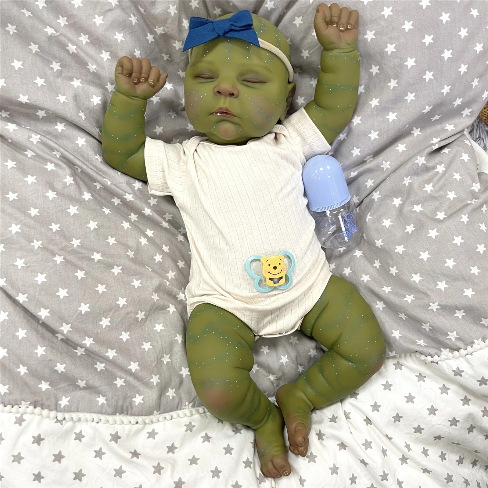 XUYAOYGY 48cm/19icnh New Green Skin Reborn Baby Dolls full body silicone doll baby dolls
