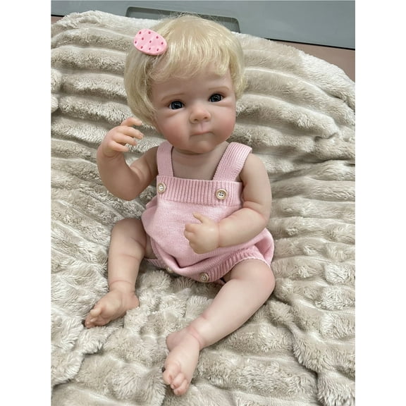 GloTide 50cm/20 inch exquisite reborn doll, warm companionship, 3D Skin with Visible Veins Handmade Fashion Doll