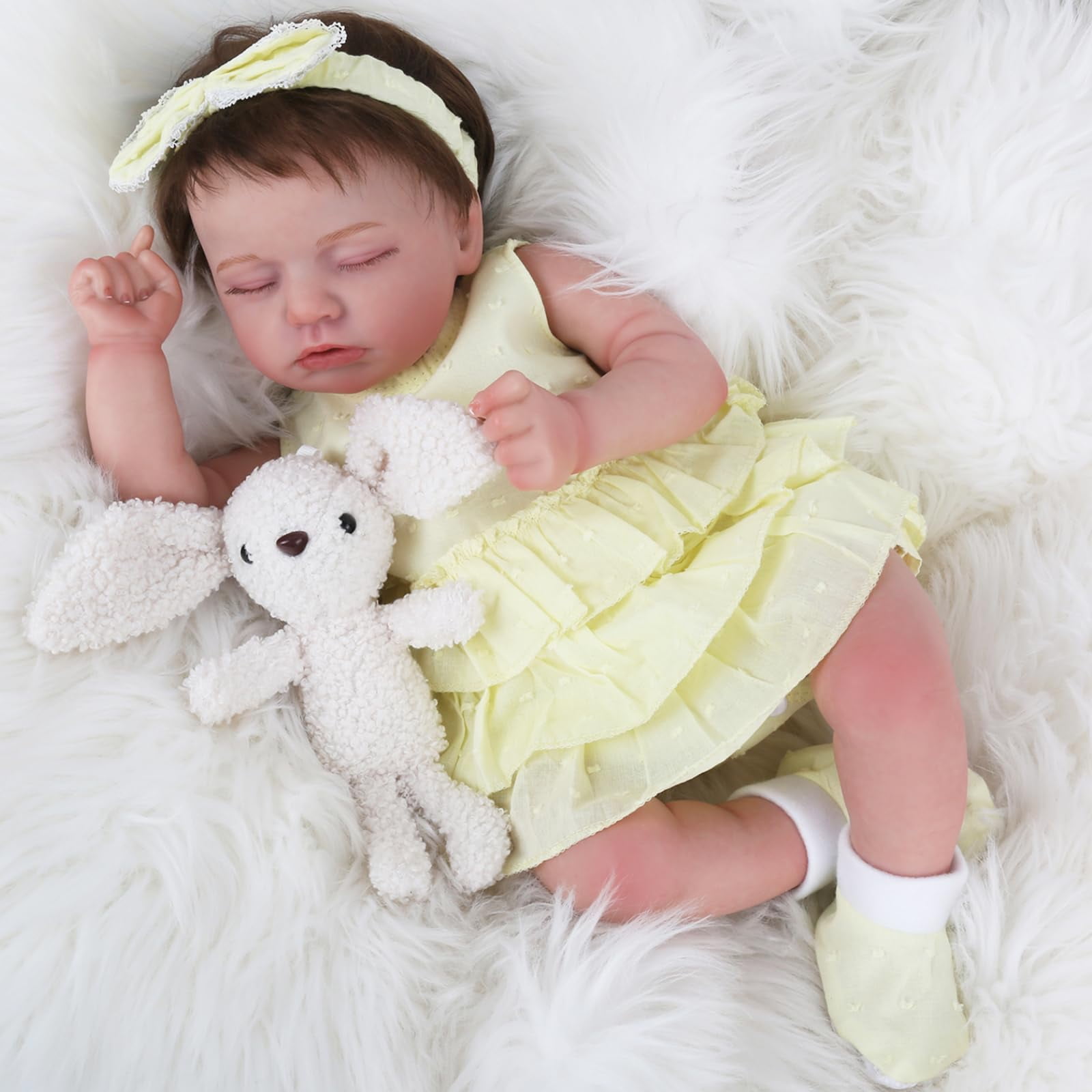 GloTide Realistic Reborn Baby Dolls - 20 Inch Sleeping Baby Soft Weighted Lifelike Newborn Baby Doll Girl Cloth Body Poseable Real Life Baby Dolls Birthday Gift for Kids Age 3+