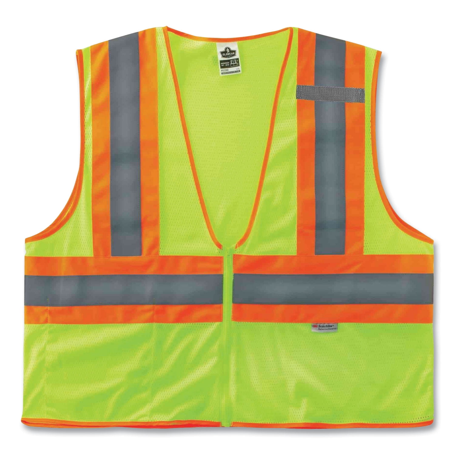 GloWear 8230Z Class 2 Two-Tone Mesh Zipper Vest, Polyester, 4X-Large/5X-Large, Lime, Ships in 1-3 Business Days GloWear 8230Z Class 2 Two-Tone Mesh Zipper Vest, Polyester, 4X-Large/5X-Large, Lime, Ships in 1-3 Business Days
