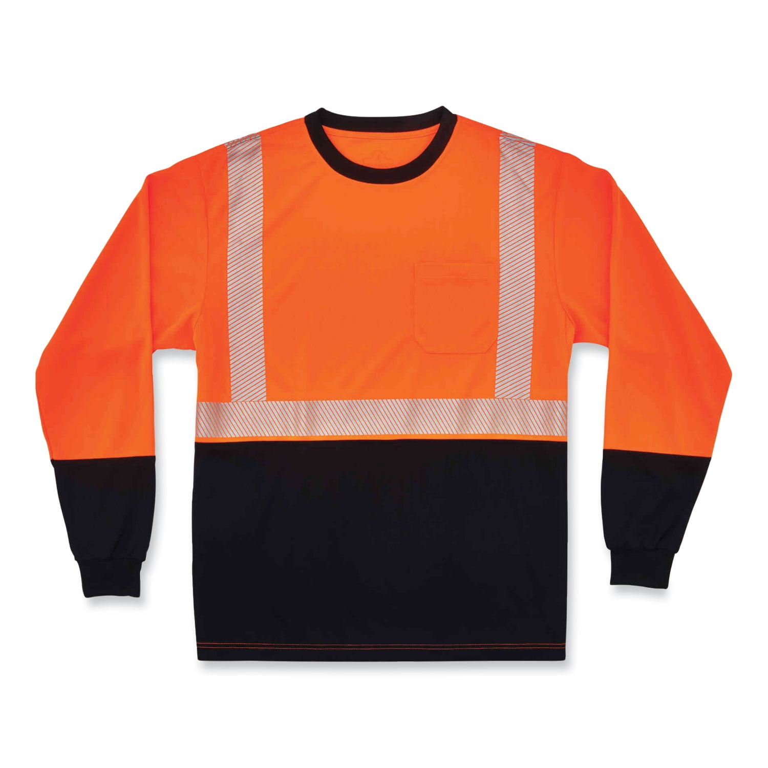 GloWear 8281BK Class 2 Long Sleeve Shirt with Black Bottom, Polyester, 5X-Large, Orange, Ships in 1-3 Business Days GloWear 8281BK Class 2 Long Sleeve Shirt with Black Bottom, Polyester, 5X-Large, Orange, Ships in 1-3 Business Days