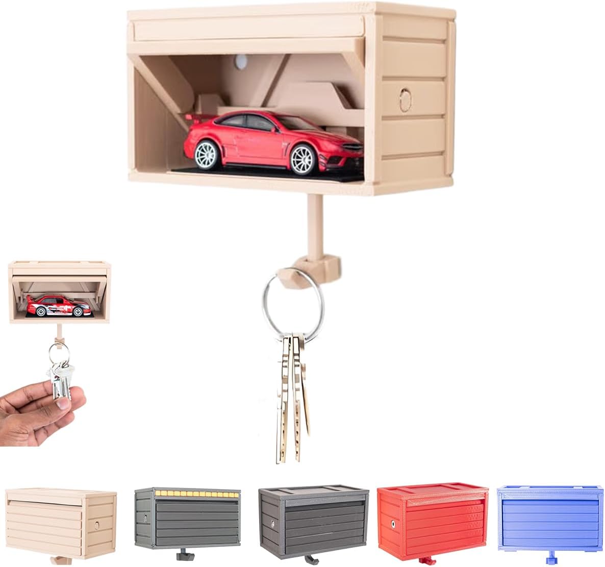 Porte-Clés Mural Garage Avec LED - Support Clés Décoratif Miniature, Design 3D - Pour Entrée, Bureau, Maison