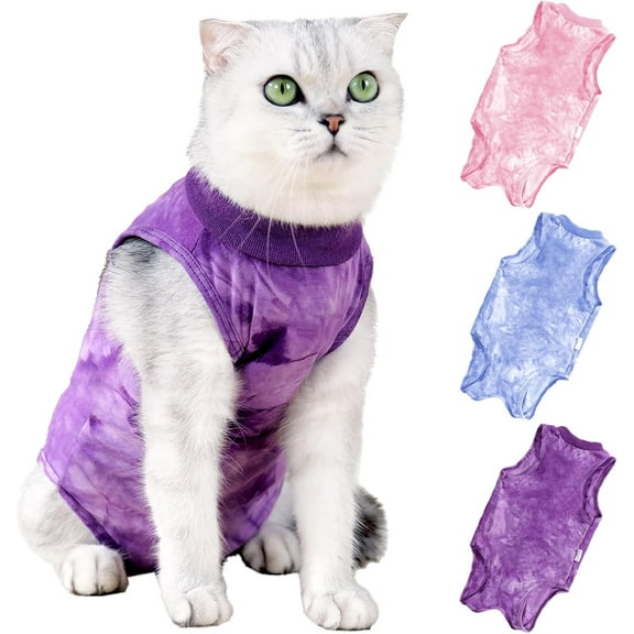 GlobaShun Cat Recovery Suit for Spay Cat Onesie for Cats After Surgery, Breathable Cat Surgery Recovery Suit Female Male Surgical Spay Suit, Kitten Recovery Suit E Collar