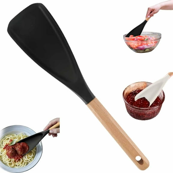 GlobaShun Consensuts Multi Function Spoon, 2-in-1 Multi-function Spatula Spoon, Cooking Spoon for Nonstick Cookwares, Silicone Cooking Utensils for Kitchen, Multifunction Spoon for Mixing